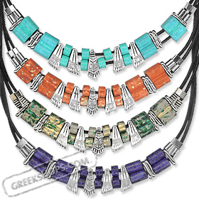 Geometric Collection - Necklace with Greek Key Motif KE300 (4 Color Options)