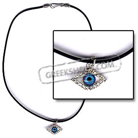 Rhinestone Evil Eye Necklace