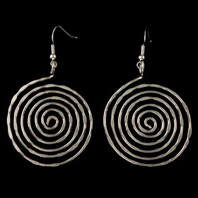 Silver Plated Earrings - Swirl Motif (38mm)