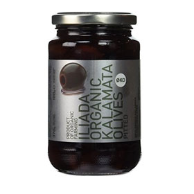 Iliada Organic Greek Black Kalamata Pitted Olives, 380ml (13oz)