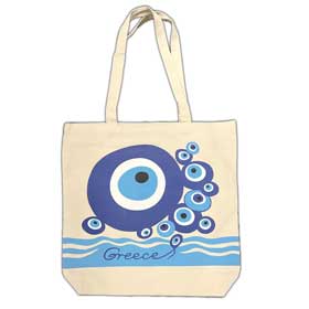 Evil Eye Canvas Tote Bag, 16in by 18in
