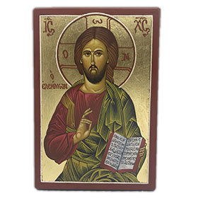 Jesus Christ Pantocrator, Byzantine Icon Replica, 10x13cm
