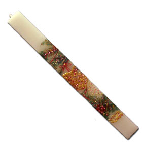 Traditional Decorated 14" Greek Easter Candle - Lambada Style #3