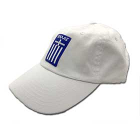 National Team of Greece  Hellas Adjustable Baseball Cap. In White