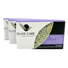 Papoutsanis Olive Care Natural Olive Oill Soap w/ Lavender 3bars Free shipping