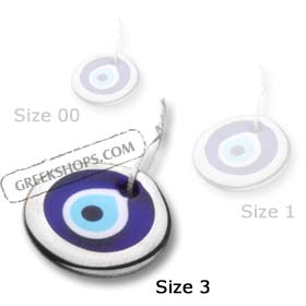 Decorative Glass Evil Eye - Platinum - Style 3_PL