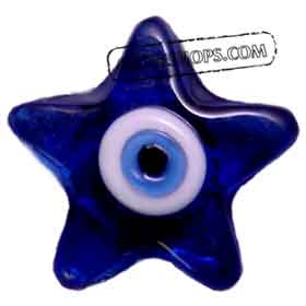 Blue Glass Evil Eye Star Magnet (27mm)