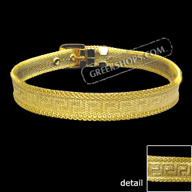 The Prestige Collection - Gold Overlay Greek Key Adjustable Bracelet