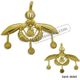 24k Gold Plated Sterling Silver Pendant - Minoan Bee (40mm)