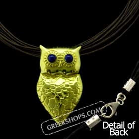 24K Gold Plated Sterling Silver Pendant w/ Brown Cord Necklace