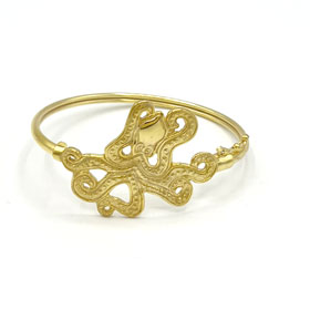 Minoan Octopus Gold Plated Sterling Silver Cuff Bracelet