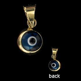 14k Gold Pendant - Evil Eye (7mm) 
