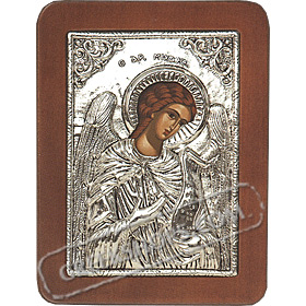 G0228 Orthodox Saint Silver Icon - Arxon Michail ( Archangel Michael ) 13x19cm