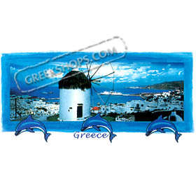Jumping Dolphins - Mykonos Windmill - T-shirt Style D318