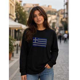GreekIslandsTees/Studded_Greek_Flag_Shirt_Womens_LongSleeve.jpg
