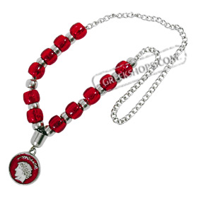 Olympiakos Greek Sports Team Worrybeads on Metal Chain