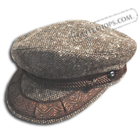 Wool Tweed Greek Fisherman's Hat - Brown