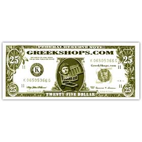 Greekshops.com $25 Gift Certificate