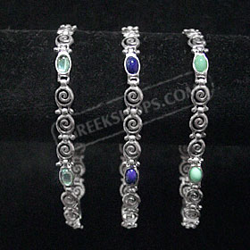 Sterling Silver Bracelet - Fish Swirl Oval (.6cm)