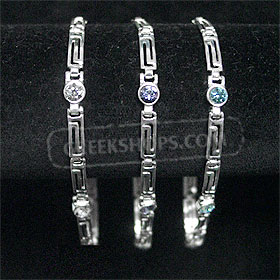 Sterling Silver Bracelet - Greek Key - Circle (.4cm)