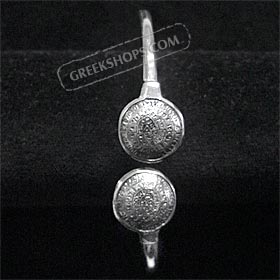 Sterling Silver Cuff Bracelet - Phaistos Disk (6.5cm)