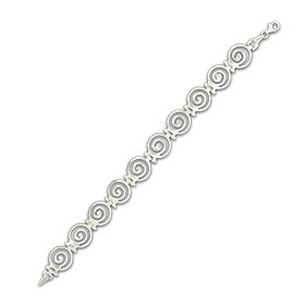 The Ariadne Collection - Sterling Silver Bracelet - Large Swirl Motif Links (14mm)