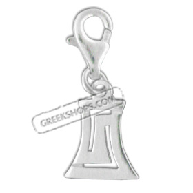 Sterling Silver Charm - Greek Key Motif Trapezoid (10mm)