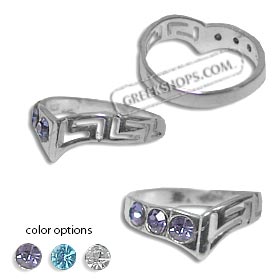 Sterling Silver Ring - Greek Key V