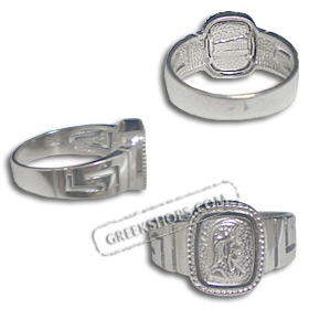 Sterling Silver Athena-Parthenon (square) Men's Ring JP129R