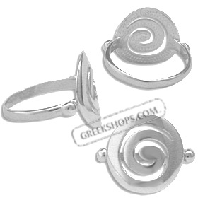 Sterling Silver Ring - Swirl Motif 17mm