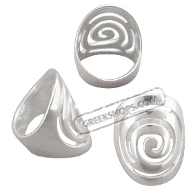 Sterling Silver Ring - Swirl Motif 26mm