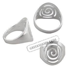 Sterling Silver Ring - Swirl Motif 13mm