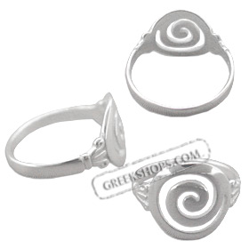 Sterling Silver Ring - Swirl Motif 14mm