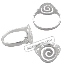 Sterling Silver Ring - Swirl Motif 12mm