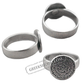 Sterling Silver Ring - Phaistos Disc (12mm)