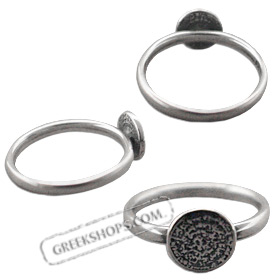 Sterling Silver Ring - Phaistos Disc (8mm)