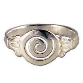 Sterling Silver Ring - Classici Swirl Motif 10mm