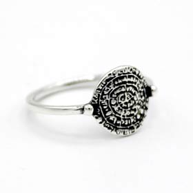 Sterling Silver Phaistos Disk Ring for Children (10mm)