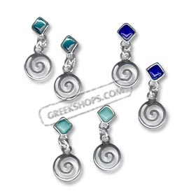 Sterling Silver Dangle Earrings - Swirl (23mm)