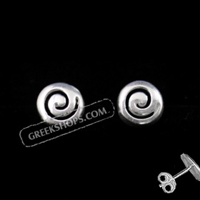 The Ariadne Collection - Sterling Silver Post Earrings Swirl Cutout (7mm)