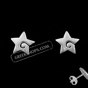 Sterling Silver Post Earrings Star (8mm)