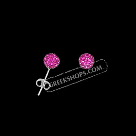 The Rio Collection - Swarovski Crystal Ball Post Earrings Magenta (6mm)