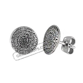 Sterling Silver Earrings - Phaistos Disc (10mm)