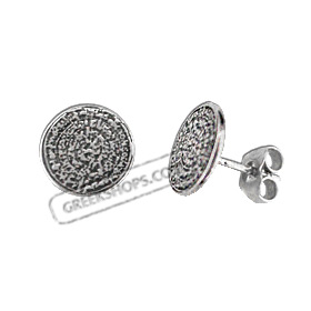 Sterling Silver Earrings - Phaistos Disc (10mm)