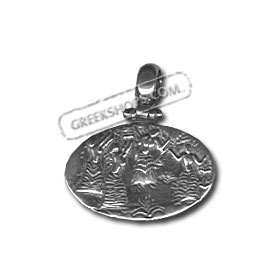 Sterling Silver Pendant - Minoan Princess Dance (25mm)