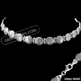 Sterling Silver Bracelet -  Phaistos Disc Links (8mm)