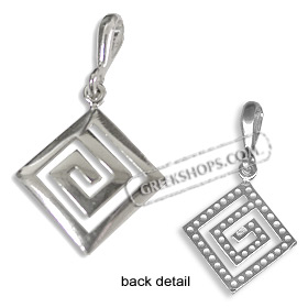 Sterling Silver Pendant - Greek Key Small (18mm)