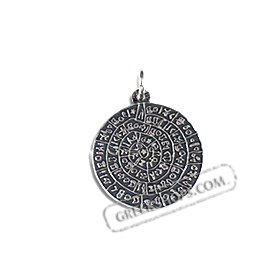Sterling Silver Pendant - Phaistos Disk (18mm)