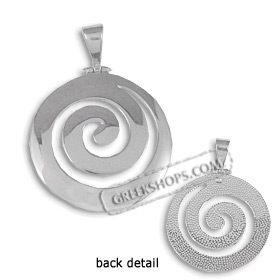 Sterling Silver Pendant - Swirl Motif (42mm)