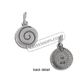 Sterling Silver Pendant - Circle Swirl (12mm)